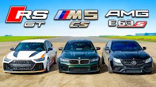 BMW M5cs vs 아우디 RS6 GT vs AMG E63s  드래그 레이스 [upl. by Lucio]