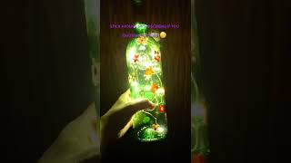 Led lights in wine bottle diy yt art lights glow shortsvideo goviral fyp [upl. by Oicatsana897]