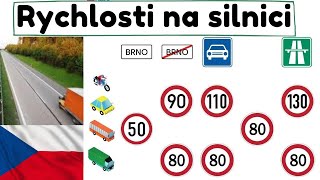 RYCHLOSTI V ČR🚚 AUTOŠKOLA Maximální rychlosti na silnicích✅ v obci mimo obec na dálnici LIMITY [upl. by Vasiliki]