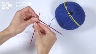 How to knit cast on using double pointed needles  Wool and the Gang [upl. by Richy]