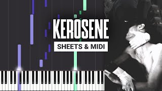 Kerosene  Crystal Castles  Piano Tutorial  Sheet Music amp MIDI [upl. by Tlaw]