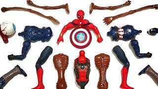 Assembling Figure Toys  CaptainamericaSpiderman And Sirenhead [upl. by Anaert]