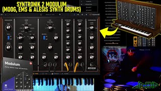 IK Multimedia Syntronik 2 MODULUM MOOG EMS amp Alesis Synth Drums Sound Demo w Simmons Titan 50 [upl. by Trellas]