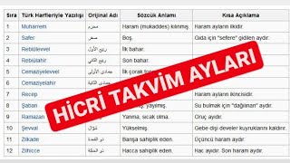 Hicri Takvim Ayları [upl. by Liahkim]