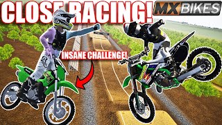 KX65 VS FACTORY KX125 RACING ON STRAIGHT RHYTHM INSANE BATTLES MXBIKES [upl. by Aryahay]