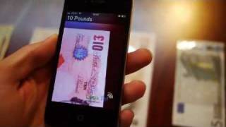 LookTel Money Reader 20 iPhone app  real time currency identification [upl. by Elleb]