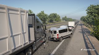 Distracted Truck Driver Slams into Van of RoadTripping Foreign Exchange Students [upl. by Kcirdahc]