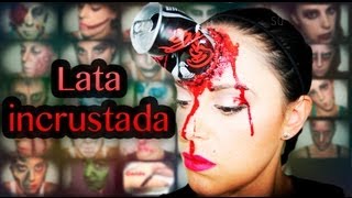 Maquillaje Halloween Lata incrustada en la frente Makeup FX 24  Silvia Quiros [upl. by Eninahs42]