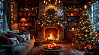 Cozy Christmas Ambience 🎄 Christmas Piano Instrumental Music with Crackling Fireplace to Relax [upl. by Flanders]