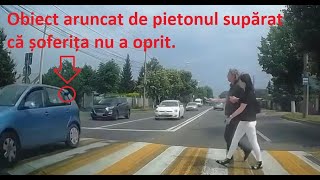 Cine are dreptate șoferița VWului albastru sau pietonul [upl. by Eissehc]