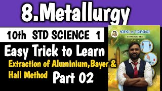 10th Science 1Chapter no 8MetallurgyExtraction of AluminiumBayer and Hall Method [upl. by Laohcin]