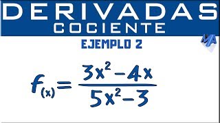 Derivada de un cociente  Ejemplo 2  Reglas de derivación [upl. by Cohin]