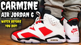 Air Jordan 6 CARMINE ON FEET REVIEW WATCH BEFORE You BUY WORTH 200 [upl. by Kumar28]