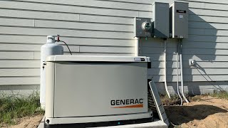 Installing our new 24kw Generac generator with electrical wiring [upl. by Lon]