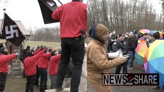 Antidrag protesters including armed Nazis surround drag event in Wadsworth Ohio 2 arrested [upl. by Analahs455]