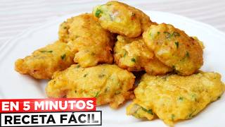 ¡En 2 MINUTOS 🍘😍Tortillitas de Bacalao con RECETA DE LA ABUELA 🌮😋 RICAS y FÁCILES [upl. by Mort994]