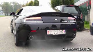 Aston Martin V12 Vantage Start and Wheelspin [upl. by Laehcym41]