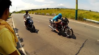 Suzuki Shogun pro125 vs Honda TMX155 [upl. by Ahsikad]