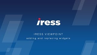 IRESS ViewPoint training  2 adding and replacing widgets [upl. by Ahsait]