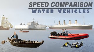 Water Vehicles Speed Comparison  Speed of Water Machines 3D Comparison [upl. by Erna509]