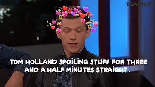 Tom Holland spoiling stuff for three and a half minutes straight [upl. by Leimad]