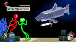 Minecraft But Stickman Escapes Secret Underwater Base  Animation [upl. by Trebleht]