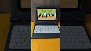 How to make a laptop  cardboard laptop tab keyboard shortvideo diy craftGG [upl. by Asirram]