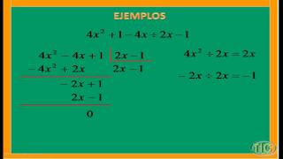 DIVISIÓN DE POLINOMIOSwmv [upl. by Bradway9]