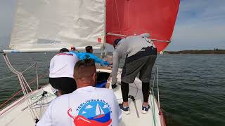 2023 Terlingua J24 Regatta race 6 having to restart still our best race of the weekend sailing [upl. by Atnohsal]