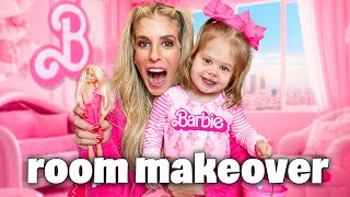 I Transformed My Daughters Bedroom Into a Barbie Room [upl. by Fortuna]