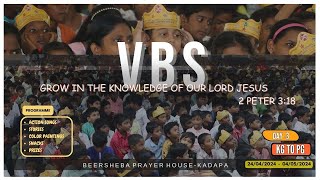 26 APR 2024 II KG VBS DAY3 CLOSING LESSON II BEERSHEBA KADAPA [upl. by Yreneh840]