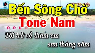 Karaoke Bến Sông Chờ Tone Nam  Đoản Khúc Lam Giang  Phi Vân Điệp Khúc [upl. by Siramed]