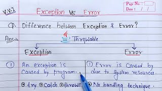 Difference Between Exception and Error  Learn Coding [upl. by Essej]