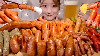 ASMR Various Sausages Beer【Mukbang Eating Sounds】【English subtitles】 [upl. by Warram185]