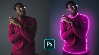 How to Create Glowing Lines on Portrait Image  Photoshop Easy Tutorial [upl. by Clausen958]