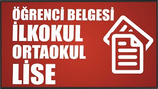 ÖĞRENCİ BELGESİ NASIL ALINIR [upl. by Ruelu]