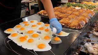 Japanese Style Egg Bacon Pancakes  Japanese Street Food [upl. by Pincus]