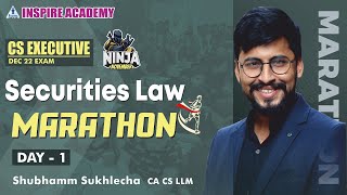 CS Executive I Securities Law Marathon I Day 1  For Dec 22exam  by Shubhamm SukhIecha CA CS LLM [upl. by Tezil]