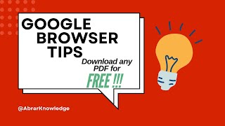 Download Any PDF For FREE  Google Chrome Browsing Tips 3 [upl. by Amak]