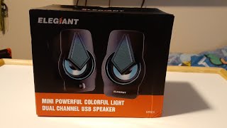 Elegiant Mini Powerful Colorful Dual Channel USB Speakers UnboxingReview [upl. by Atived]