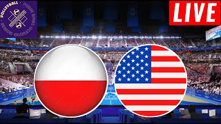 Poland vs Usa Volleyball Live Score  SemiFinal  Mens Volleyball Olympics Games 2024 [upl. by Ddal]