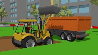 Excavator and TruckDump Truck and Road MachinesStreet Vehicles  Cartoon Vehicles for Kids [upl. by Aseyt]