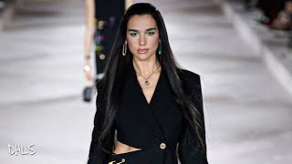 Dua Lipa on the Versace SpringSummer 2022 catwalk for Fashion Week in Milan Italy [upl. by Mettah828]