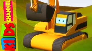 Digger  Cartoon Vehicles  Educational Videos For Children by Kids Channel kindergarten [upl. by Ativla]