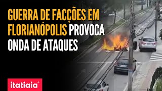 INCÊNDIOS MOTIVADOS POR DISPUTA ENTRE FACÇÕES PARALISARAM CERCA DE 17 VIAS EM FLORIANÓPOLIS [upl. by Ifill]