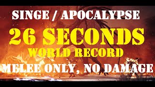 Remnant From the Ashes WORLD RECORD SingeApocalypse 26 Seconds Melee Only No Damage Taken [upl. by Repip]