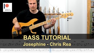 Josephine  Chris Rea  Bass Tutorial Sheet  TABs [upl. by Nerissa]