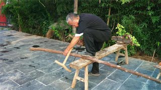 See how the old carpenter uses mortise and tenon technology to connect the hammer handle the conne [upl. by Atiuqet]