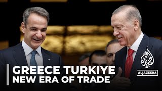 GreeceTurkiye relations Erdogan Mitsotakis seek to ease tensions [upl. by Finley417]