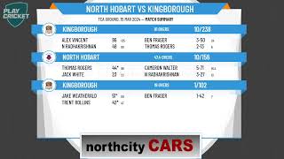 Cricket Tasmania PL  Mens 1st Grade  Semi Final 1  North Hobart v Kingborough  Day 2 [upl. by Fortune744]